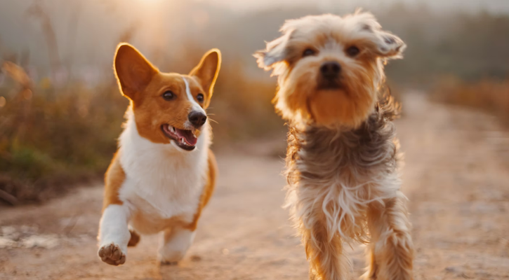 Dogs Running Together